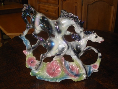 č.1515 keramické sousoší - koně